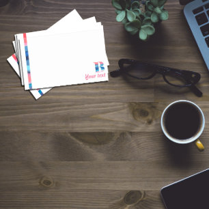 Monogram blue coral letter B notes