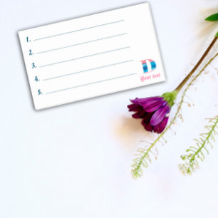 Monogram blue coral letter D notes