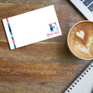 Monogram blue coral letter E notes