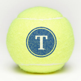 Monogram Blue Dot Serif Tennis Balls