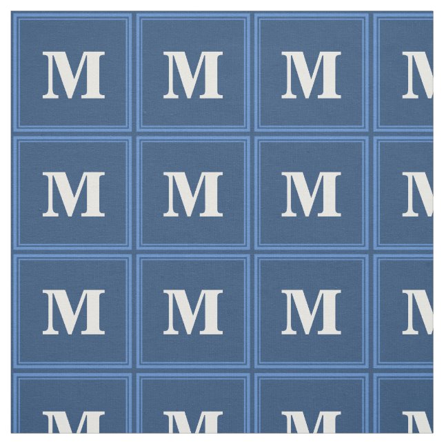 Monogram blue fabric (Swatch)