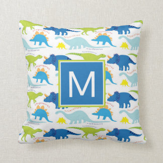 Monogram | Blue & Green Dinosaurs Cushion