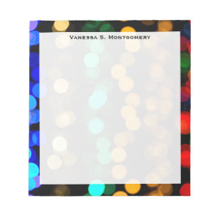Monogram Blue, Green, Red, Gold Abstract Geometric Notepad