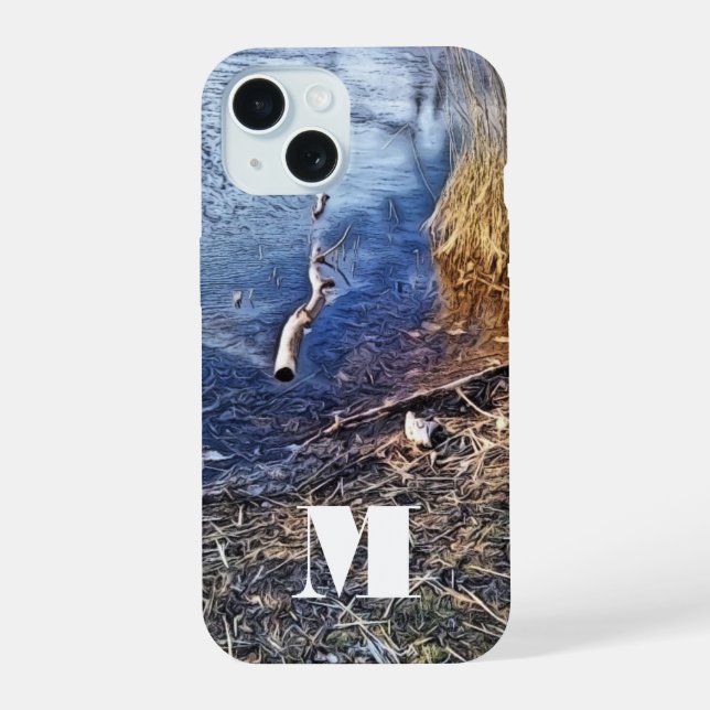 Monogram Blue Lakeshore iPhone 15 Case (Back)