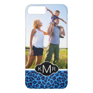 Monogram Blue Leopard Texture iPhone 8 Plus/7 Plus Case
