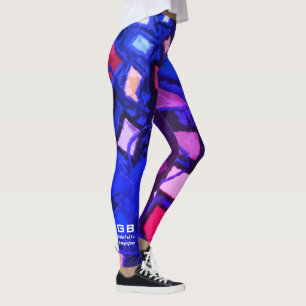 Monogram blue navy purple colourful girly trendy  leggings