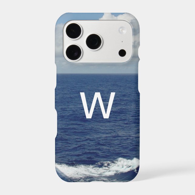 Monogram Blue Ocean Fluffy Clouds (Back)