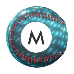 Monogram Blue Orbs 3D Baseball
