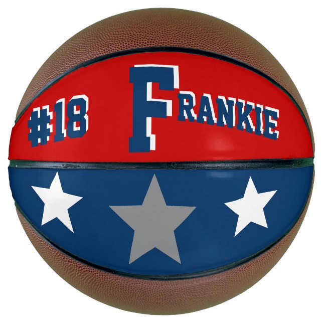 Monogram Blue, Red, & Grey Basketball (Front)