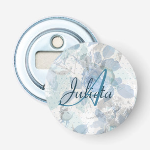 Monogram Blue Roses luxury Bottle Opener
