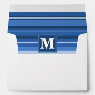 Monogram blue stripes envelopes