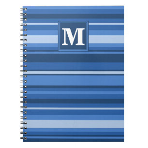 Monogram blue stripes notebook