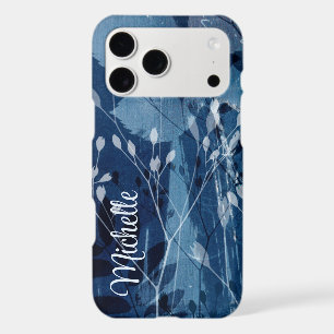 Monogram Blue & White Botancial Watercolor