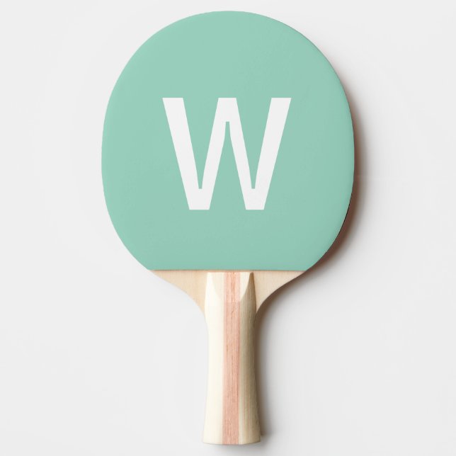  Monogram blue& white Personalised Ping Pong Ball Paddle (Front)