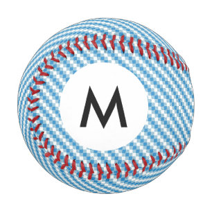 Monogram Blue-white squares background Baseball