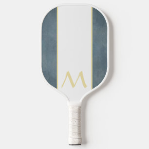 Monogram Bluish Grey White Handle Pickleball Paddle