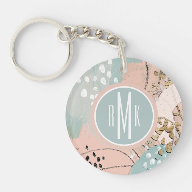 Monogram | Blush & Gold I Key Ring (Front)