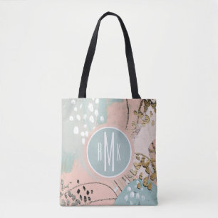 Monogram Blush & Gold I Tote Bag