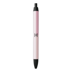 Monogram Blush Pastel Pale Pink Colorblock Black Ink Pen
