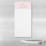 Monogram Blush Pink | Elegant Gold Minimalist Magnetic Notepad<br><div class="desc">A simple stylish custom monogram design in a gold modern minimalist typography on an elegant pastel blush pink background. The monogram initials and name can easily be personalised along with the feature line to make a design as unique as you are! The perfect bespoke gift or accessory for any occasion....</div>