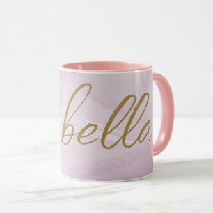 Monogram Blush Pink   Elegant Pink Gold Minimalist Mug