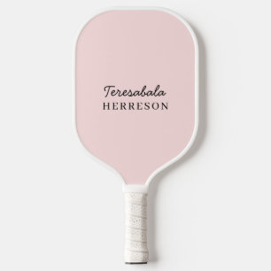 Monogram Blush Pink Feminine Minimalist Style Pickleball Paddle