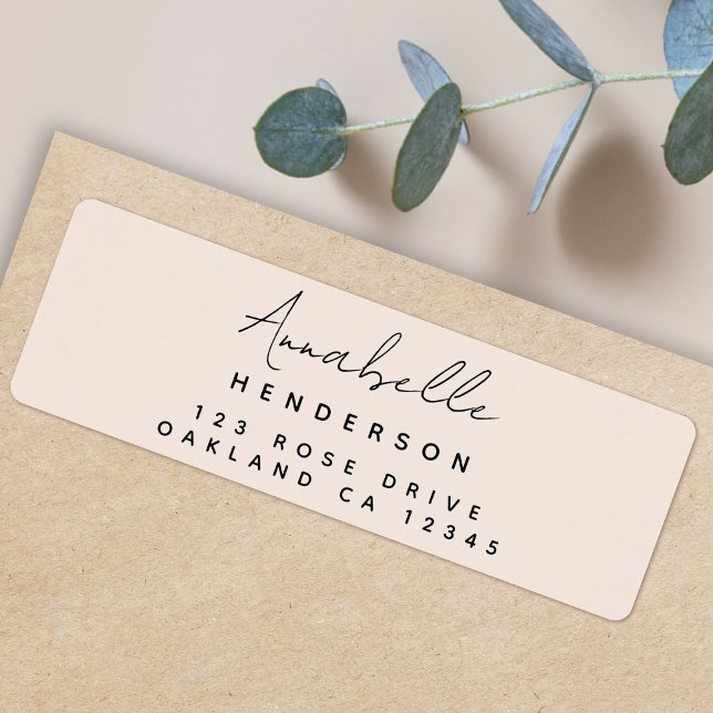Monogram Blush Pink | Feminine Return Address Label (An elegant feminine blush pink address label perfect for special occasions or everyday mail)