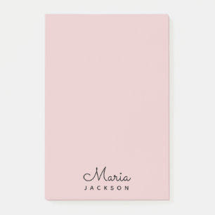 Monogram Blush Pink Minimalist Feminine Post-it Notes