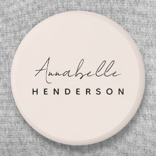Monogram Blush Pink Modern Minimalist Feminine 6 Cm Round Badge