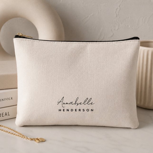 Monogram Blush Pink | Modern Minimalist Feminine Accessory Pouch (Creator Uploaded)