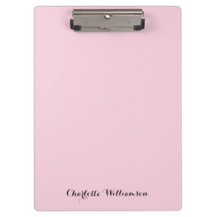Monogram Blush Pink   Modern Minimalist Feminine Clipboard