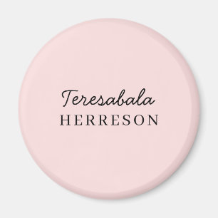 Monogram Blush Pink Modern Minimalist Feminine Magnet
