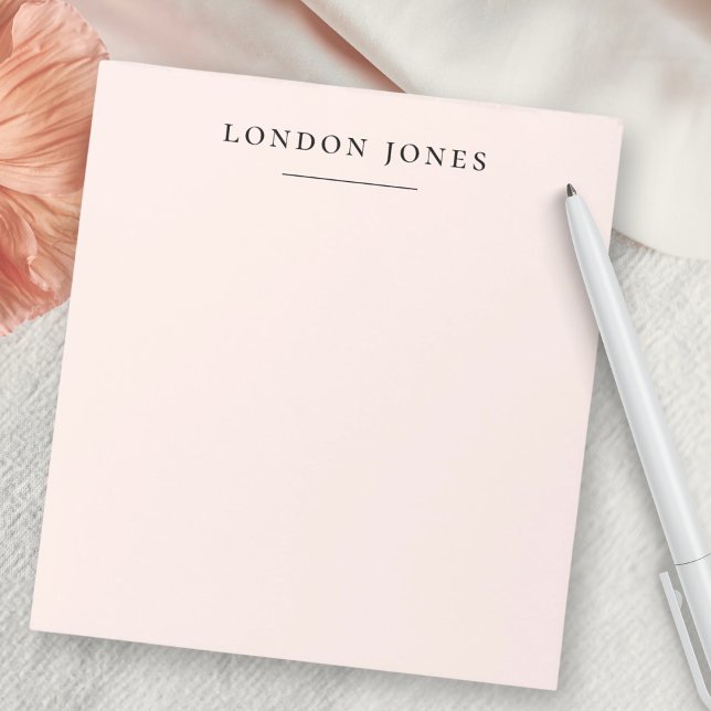 Monogram Blush Pink Modern Minimalist Feminine Notepad (Creator Uploaded)