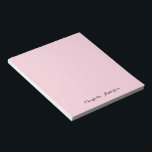 Monogram Blush Pink | Modern Minimalist Feminine Notepad<br><div class="desc">A simple stylish custom monogram design with a modern minimalist handwritten script typography in black on an elegant blush pink background. The monogram name can easily be  personalised. The perfectly personal gift or accessory for any occasion!</div>