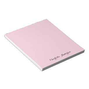 Monogram Blush Pink   Modern Minimalist Feminine Notepad