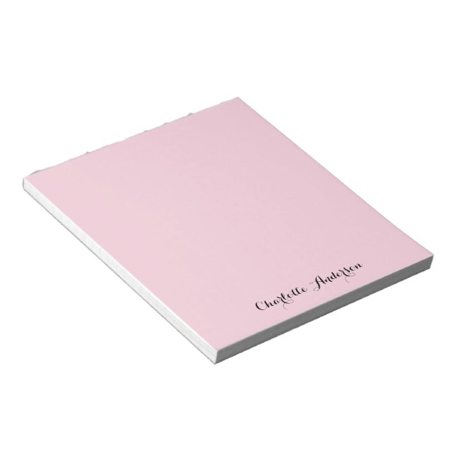 Monogram Blush Pink | Modern Minimalist Feminine Notepad (Angled)