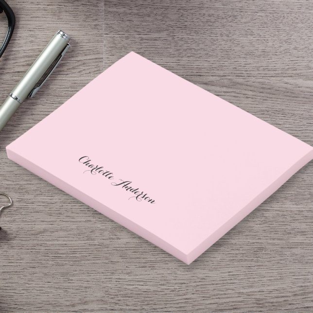 Monogram Blush Pink | Modern Minimalist Feminine Post-it Notes (Creator Uploaded)
