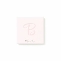 Monogram Blush Pink Modern Minimalist Feminine