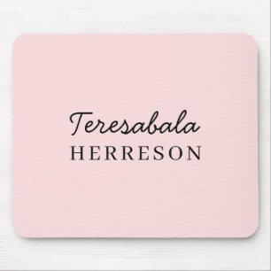 Monogram Blush Pink Modern Minimalist Feminine Sty Mouse Pad