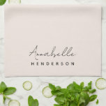 Monogram Blush Pink | Modern Minimalist Feminine Tea Towel<br><div class="desc">A simple stylish custom monogram design with a modern minimalist handwritten script typography paired with a block typography in black on an elegant pastel blush pink background. The monogram name can easily be personalised to make a design as unique as you are! The perfectly personal gift or accessory for any...</div>