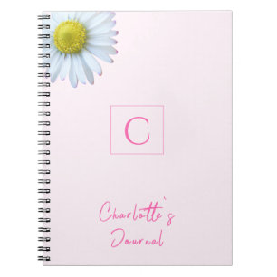 Monogram blush pink   notebook