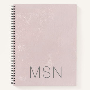 Monogram Blush Pink Painted Abstract Notebook