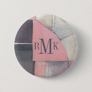 Monogram   Blushing Bride 6 Cm Round Badge