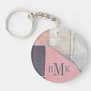 Monogram   Blushing Bride Key Ring