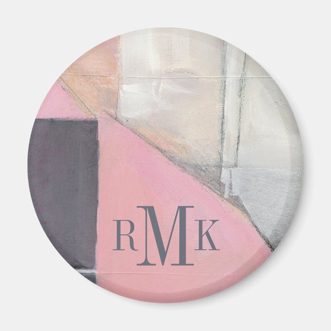 Monogram | Blushing Bride Magnet (Front)