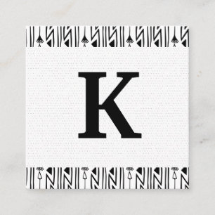 Monogram   Boho Pattern Square Business Card