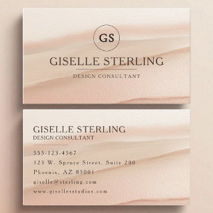 Monogram Boho Terracotta Watercolor Abstract  Business Card