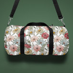 Monogram Boho Wild Flower Floral Pattern Duffle Bag<br><div class="desc">Monogram Boho Wild Flower Floral Pattern Personalised Name Duffle Bag features a wild flower pattern in red,  pink,  green and yellow. Add your custom monogram,  name or text for a fabulous gift for family and friends. Created by Evco Studio www.zazzle.com/store/evcostudio</div>