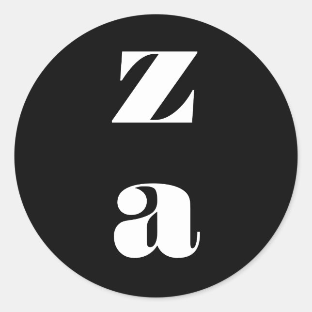 Monogram Bold Black White Wedding Favour Envelope Classic Round Sticker (Front)