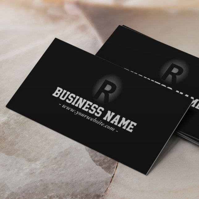Monogram Bold Initial Modern Black Photography Business Card (Creator Uploaded)